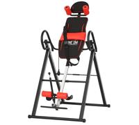Table d'inversion de musculation pliable ceinture de sécurité réglable angle inversé ajustable 3 niveaux acier rouge noir