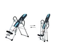 HOMCOM Table d'inversion de Musculation Pliable Ceinture de sécurité réglable Acier Coloris Argent Noir