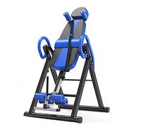 Table d'inversion réglable et Pliable for Le Rangement avec Ceinture de Protection, Appui-tête, Machine d'étirement du Dos inversée Robuste, Table de gravité capacité maximale de 220 LB(Blue)