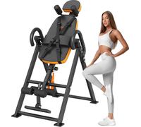 Table d'inversion VEVOR Table d'inversion, capacité de charge 136 kg, appareil multifonctionnel pour le dos, appareil de musculation pliable avec appui-tête, verrouillage des chevilles, ceinture de pr