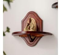 Table D'offrande De Prière Murale, Étagère Bouddha, for Salon, Chambre À Coucher, Bureau, Salle De Bain, Sculptée À La Main(Rosewood,45CM/18IN)