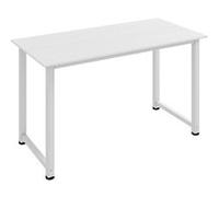 HOMCOM Table d'ordinateur 120 x 60 x 76 cm Multifonction Grand plateau Cadre robuste en métal Blanc