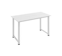 HOMCOM Table d'ordinateur 120 x 60 x 76 cm Multifonction Grand plateau Cadre robuste en métal Blanc