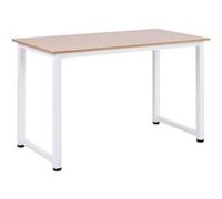 HomCom Table multifonction 120×60×76 cm chêne et blanc – grand plateau, cadre métal