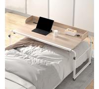 Table d'ordinateur avec roulettes, Table de lit Mobile avec roulettes, chariot de rangement à roulettes, support de poste de travail réglable pour travailler et manger(Size:140×60cm,Color:2)