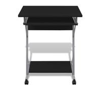 Table d'ordinateur compact - CLOUD - avec plateau à clavier Noir LL10064