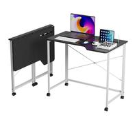 Table d'ordinateur Pliante 90x56cm, Table PC, Table Murale Pliante, Bois, Structure métallique, pour Chambre, Bureau, lit, canapé