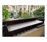 Table d'ordinateur pliante à suspendre pour balcon - Peu encombrant - Comptoir de bar et bureau de salle à manger pour terrasse, jardin et balcon (marron, 120 x 27 cm)
