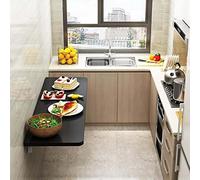 Table d'ordinateur pliante murale avec étagère à feuilles de goutte à héros, parfaite pour le bureau, la cuisine, la salle à manger ou la buanderie - 30x80 cm blanc (40x50cm noir) Beauty Comes