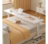 Table d'ordinateur Portable à roulettes - Table de lit réglable pour Bureau à Domicile, hôpital et Poste de Travail - Bureau Polyvalent pour Une mobilité et Un Confort accrus (180 x 60 cm)