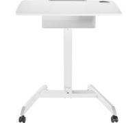 Maclean MC-903 Bureau d'ordinateur Portable réglable en Hauteur avec roulettes et 1 tiroir Blanc Max. 113 cm Max. 8 kg