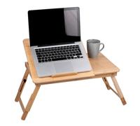 Table d'ordinateur Portable réglable - 21,5 x 27,5 cm - avec Porte-gobelet et Emplacement pour Tablette - Bambou
