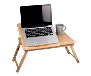 Table d'ordinateur Portable réglable - 21,5 x 27,5 cm - avec Porte-gobelet et Emplacement pour Tablette - Bambou