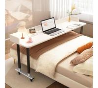 Table d'ordinateur portable réglable en hauteur avec pieds en métal robuste et roulettes pour la maison, le bureau et l'utilisation médicale