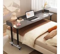 Table d'ordinateur portable réglable en hauteur avec pieds en métal robuste et roulettes pour la maison, le bureau et l'utilisation médicale