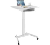 Maclean MC-903 Bureau d'ordinateur Portable réglable en Hauteur avec roulettes et 1 tiroir Blanc Max. 113 cm Max. 8 kg