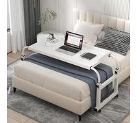 Table d'ordinateur portable réglable pour lit de 6595 cm de hauteur x 115210 cm de long - Multifonctionnel - Motif croix - Blanc