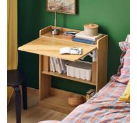 Table D'ordinateur Rabattable Avec 4 Étagères Effet Bois Marron