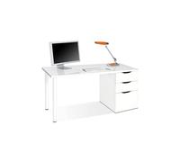 Table d'ordinateur réversible bureau avec tiroir coloris Blanc Artic - 138 cm (longueur) x 60 cm (profondeur) x 74 cm (hauteur)