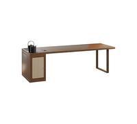 Table d'ordinateur Table de bureau La longue table de travail avec table à thé du bureau du patron est un meuble moderne et simple en bois massif qui convient à la fois à la maison et au commerce