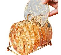 Table Dorés Ronds en Feuille d'or, Lot de 6 Sets de Table Ronds, Double Face Set de Table en Maille en Feuille d'or, Brillants/en Maille, pour Décoration de Table de Salle à Manger/Mariag