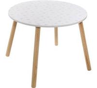 Table Douceur H42,5 cm étoiles Atmosphera Blanc avec étoiles grises et pieds naturels G