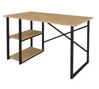 Table du bureau, meuble du bureau avec 2 étagères coloris chêne cambrian, noir - longueur 120 x profondeur 60 x hauteur 75 cm