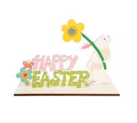 Table du lapin à fleurs de Pâques - Décoration de lapin en bois | Centres de table de table de vacances, printemps de la table de Pâques de Pâques, Bunny Art Art Ornaments Room Home Party Affichage