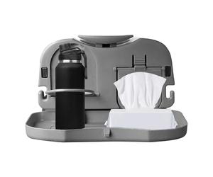 Table du siège d'auto - plateau monté sur dossier universel avec insert de tasse intégré, fort bureau de voiture pliable | Sépartie d'espace ergonomique Sépargne de travail portable, plate-forme de pa