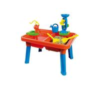 Table eau et sable 2 en 1 avec couvercle et accessoires de plage - 71x52x45cm - Multi activites - Jeux Plein air, exterieur