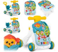 Table éducative 4 en 1 - JANSHOP - Vert - Porteur - Pousseur - Tableau éducatif - Hauteur de poignée réglable