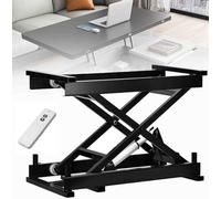 Table élévatrice à Ciseaux Basse à Cadre en Fer électrique électrique, capacité de Charge de 110 LB, Hauteur réglable de 100 à 310 mm, de Salle à Manger/café avec télé