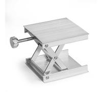 Table élévatrice en aluminium pour le travail du bois et la gravure, hauteur réglable de 30 à 90 mm avec base stable en acier inoxydable, plate-forme argentée/noire 90 x 90 mm