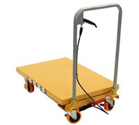 Table élévatrice hydraulique à ciseaux manuelle 70 x 44 x 77,5 cm avec 4 roues et pompe à pied Chariot de table hydraulique 226,8 kg Table élévatrice manuelle à ciseaux / Chariot pour la manipulation