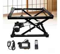 Table élévatrice hydraulique électrique à ciseaux avec télécommande sans fil, hauteur réglable pour multi-usage comme table basse à manger, bureau d'ordinateur et plate-forme de travail