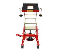 Table élévatrice hydraulique pour moto, 160 kg, hauteur réglable, rouge | Plate-forme ciseaux stable en fer avec tapis en caoutchouc antidérapant et roulettes pivotantes pour l'entretien