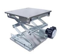 Table élévatrice manuelle en acier inoxydable, support de cric de laboratoire portable pour voitures télécommandées, plate-forme élévatrice miniature compacte, 150 x 150 mm