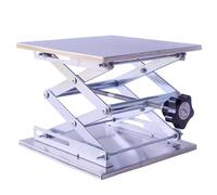 Table élévatrice manuelle en acier inoxydable, support de cric de laboratoire portable pour voitures télécommandées, plate-forme élévatrice miniature compacte, 150 x 150 mm