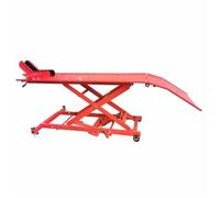 Table elevatrice moto universel acier rouge plateau 180x60 cm hauteur mini 21 cm - hauteur maxi 71 cm (charge maxi 450 kg)