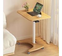 Table élévatrice pneumatique, bureau debout mobile, support de pupitre portable pliable avec colonne de levage en alliage et 4 roues roulantes