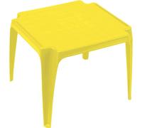 Table empilable pour enfants jaune 50 x 50 cm entièrement en plastique, monobloc, empilable