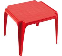 Table empilable pour enfants rouge 50 x 50 cm entièrement en plastique, monobloc, empilable