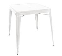 Table en acier bistro blanc