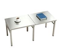 Table en acier inoxydable pour la préparation et le travail, îlot de cuisine NSF en métal, table robuste, pliable en deux, établi de restaurant, table de salle à manger rectangulaire(100x60x55cm)