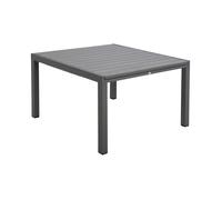 Table en alu carree extensible 120x120- 180 cm coloris Bois Gris