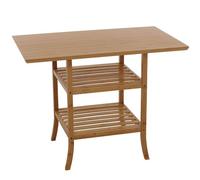 Table en bambou HWC-N84, table de balcon, table d'appoint, table de salle à manger certifiée FSC® 100x60 cm Marron