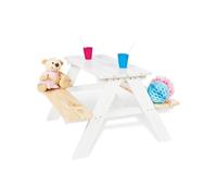 Pinolino Table en bois Nicky 4 places avec bancs Blanc