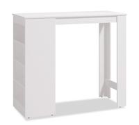 Homestyle4u Table 2530 en bois de chêne blanc avec étagère 120 x 50 cm