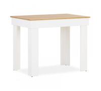 Homestyle4u 2649 Table à manger pratique en bois blanc 90 x 60 cm aspect chêne massif Table de salon 2 personnes