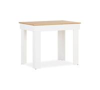 Homestyle4u 2649 Table à manger pratique en bois blanc 90 x 60 cm aspect chêne massif Table de salon 2 personnes